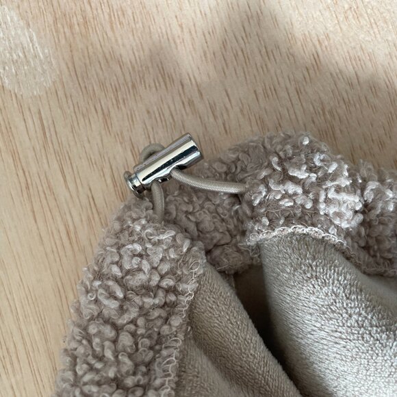 ABERCROMBIE & FITCH Beige Soft AF 1/4 Zip Pullover Crop Jacket Teddy - Medium - Picture 14 of 14